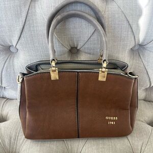 Guess Brown and Gold Satchel